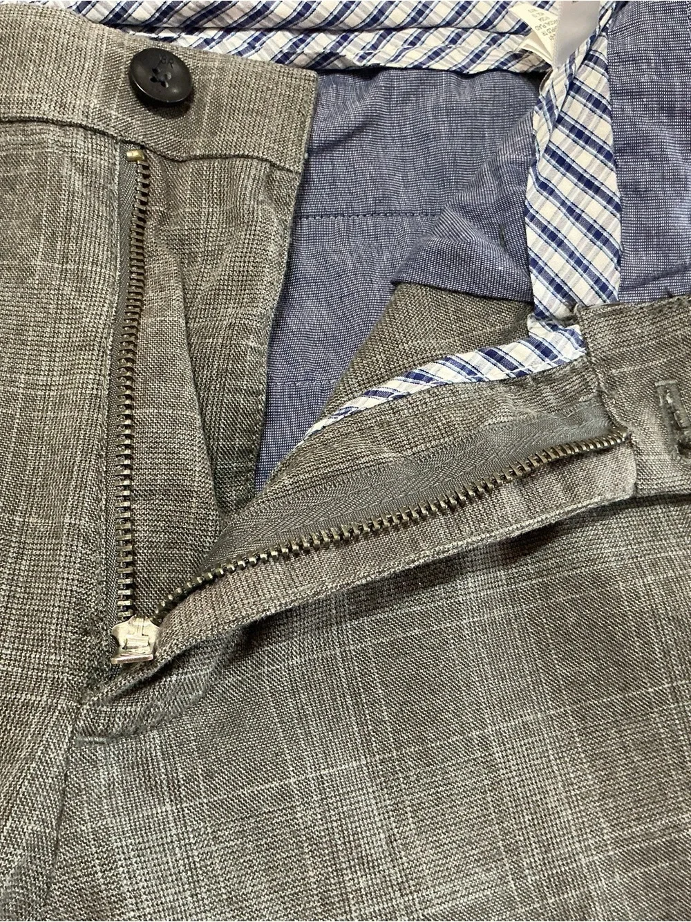 Banana Republic Kentfield Windowpane Plaid Pants 554432 Charcoal Gray Waist 31